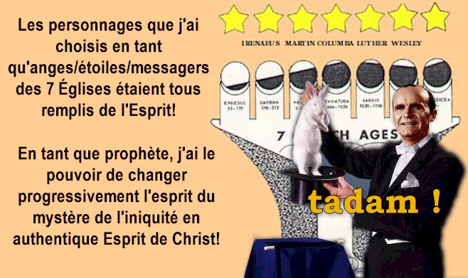 Non seulement la doctrine des 7 �ges de l'�glise est compl�tement fausse, mais ce genre d'interpr�tation v�hicule un message antichrist.