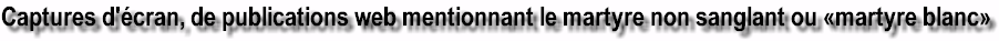 Captures d'�cran mentionnant le martyre blanc